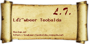 Löwbeer Teobalda névjegykártya
